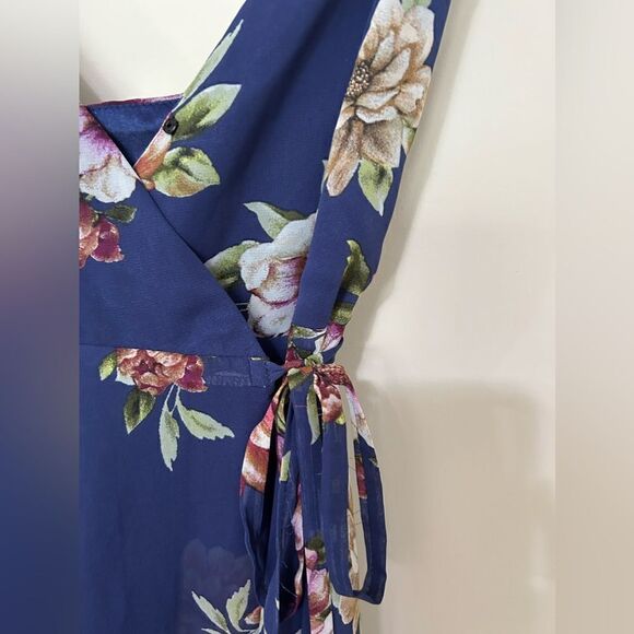 NWT Lulus Blue Floral Print Maxi Dress - Picture 5 of 13